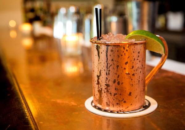 Moscow Mule, also known as a Basil Drop